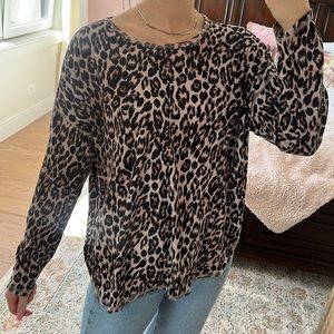 Westbound size 1x leopard print long sleeve shirt